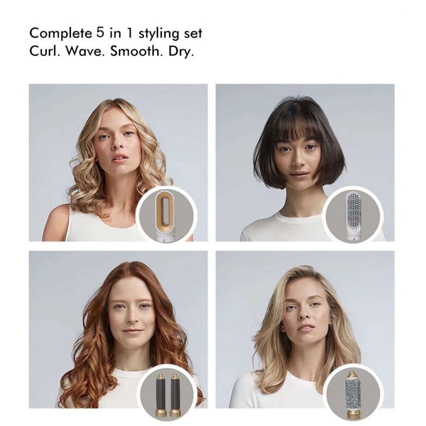 Multifunctional five-in-one hot air comb automatic curling iron  Five-in-one hot air brush multi-functional hairdryer
