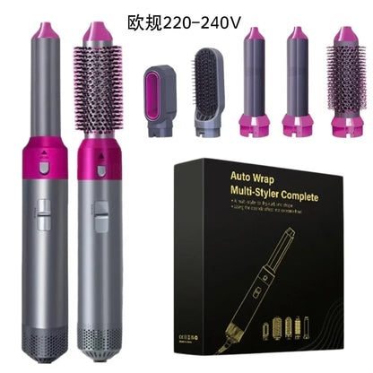 Multifunctional five-in-one hot air comb automatic curling iron  Five-in-one hot air brush multi-functional hairdryer